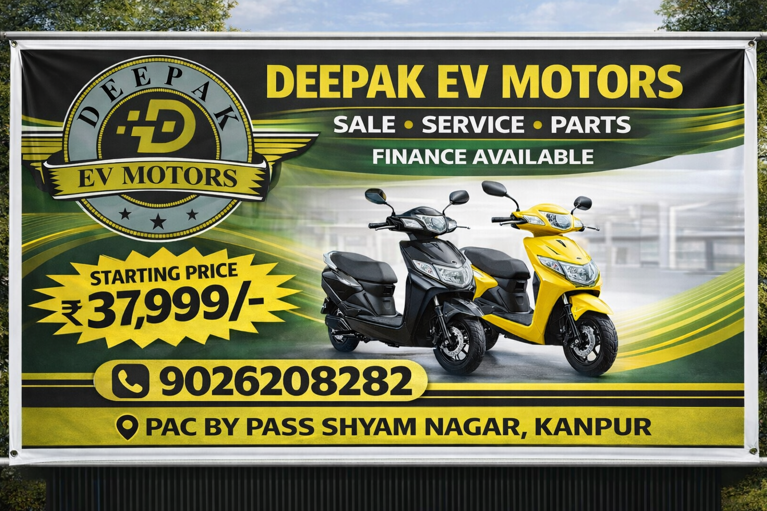 Deepak EV Motors banner promotion